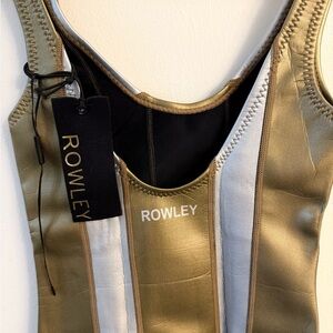 NWT $165 Cynthia Rowley Metallic Gold and Silver Swimsuit